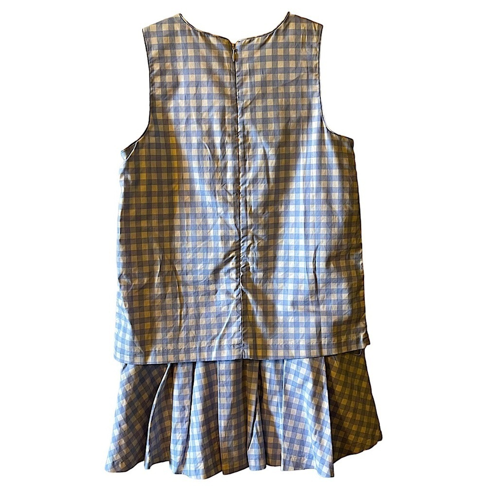 VICTORIA Beckham for Target Blue & White Gingham Dress Drop Waist Lined Size Med - Picture 5 of 11